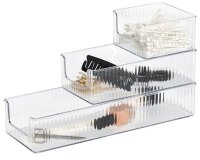 Zeller Schreibtisch-Organizer 3tlg-Set transparent Kunststoff 10,0 x 30,0 x 5,0 cm