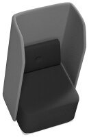 rocada Besprechungsecke Soft Seating schwarz, grau grau Stoff 71,0 x 65,0 x 133,0 cm, 1 St.