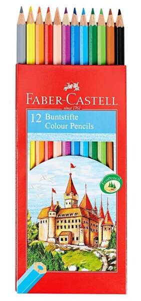 FABER-CASTELL CASTLE Buntstifte farbsortiert, 12 St.