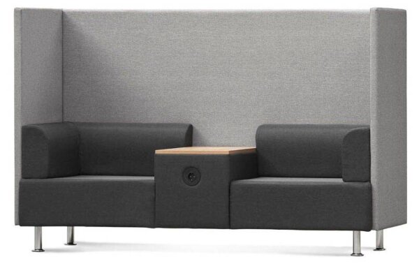 rocada 2-Sitzer Besprechungsecke Soft Seating schwarz, grau grau Stoff 200,0 x 68,0 x 137,0 cm, 1 St.