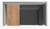 rocada Besprechungsecke Soft Seating schwarz, grau grau Stoff 125,0 x 68,0 x 137,0 cm, 1 St.