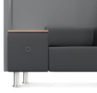 rocada Besprechungsecke Soft Seating schwarz, grau grau Stoff 125,0 x 68,0 x 137,0 cm, 1 St.