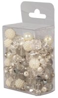 Rayher Perlen-Set Glasperlenmix mit Effektperlen weiß