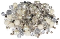 Rayher Perlen-Set Glasperlenmix mit Effektperlen weiß