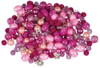 Rayher Perlen-Set Glasperlenmix mit Effektperlen pink