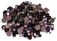 Rayher Perlen-Set Glasperlenmix mit Effektperlen violett
