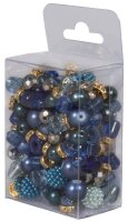 Rayher Perlen-Set Glasperlenmix mit Effektperlen royalblau