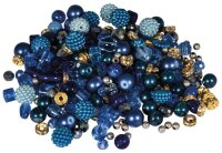 Rayher Perlen-Set Glasperlenmix mit Effektperlen royalblau