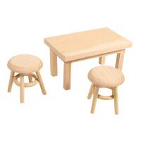 Rayher Dekoartikel natur Wichtel Mini Tisch mit 2...