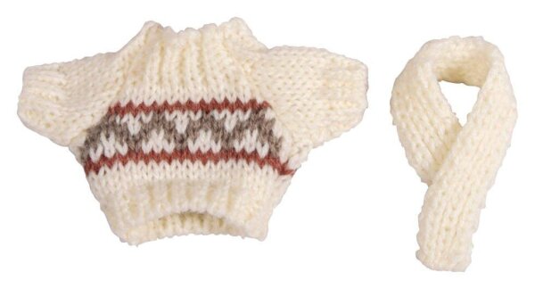 Rayher Dekoartikel mehrfarbig Wichtel Mini Strickpullover Lasse + Schal, 1 Set