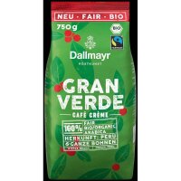 Dallmayr Gran Verde Bio-Kaffeebohnen Arabicabohnen 750,0...