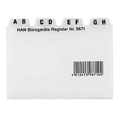 HAN Karteikartenregister A-Z transparent