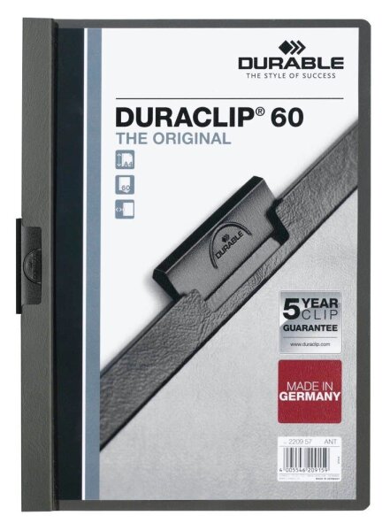 25 DURABLE Klemmhefter DURACLIP  anthrazit  ( 220957 )