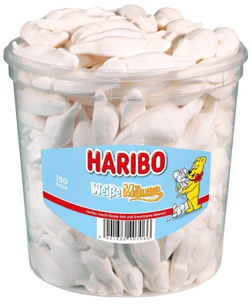 HARIBO WEISSE MÄUSE  1050,0 g, 150 St.