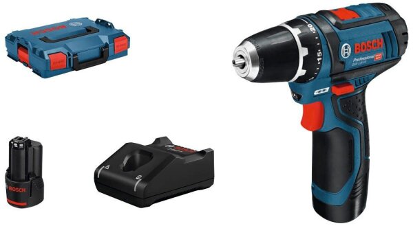 BOSCH Professional GSR 12V-15 Akku-Bohrschrauber-Set 12,0 V, mit 2 Akkus