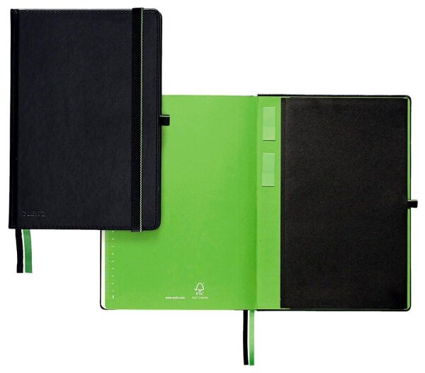LEITZ Notizbuch Complete DIN A4 kariert, schwarz Hardcover 160 Seiten, 1 St.