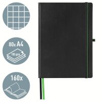LEITZ Notizbuch Complete DIN A4 kariert, schwarz...