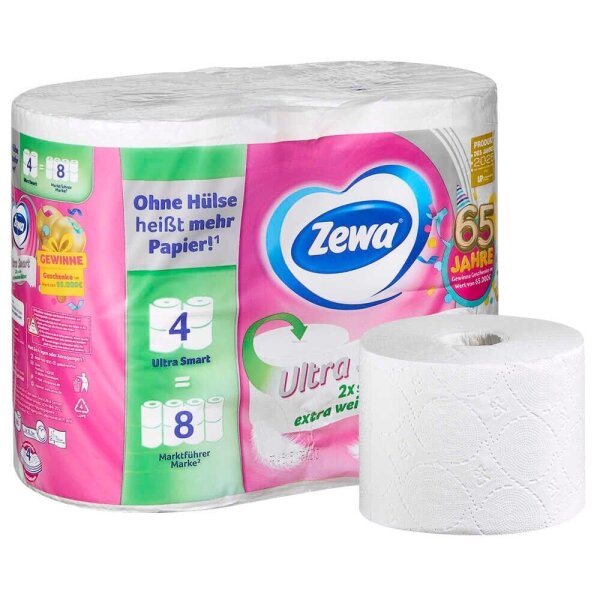 Zewa Toilettenpapier Ultra Smart 4-lagig, 4 Rollen
