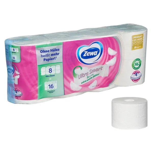 Zewa Toilettenpapier Ultra Smart 4-lagig, 8 Rollen