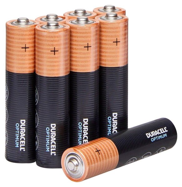 DURACELL Batterien Optimum Alkali-Mangan Micro AAA 1,5 V, 8 St.