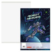 BRUNNEN Malblock ROBOT HEROES DIN A3 100 g/qm, 20 Blatt,...