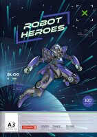 BRUNNEN Malblock ROBOT HEROES DIN A3 100 g/qm, 20 Blatt,...