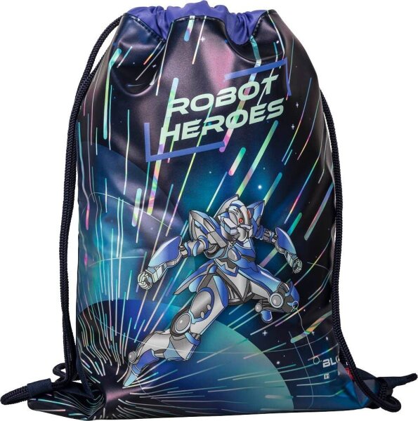 BRUNNEN Turnbeutel ROBOT HEROES Kunstfaser dunkelblau, mint, lila
