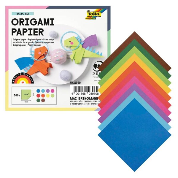 folia Faltblätter Origami mehrfarbig 500 Blatt