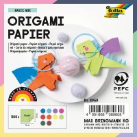 folia Faltblätter Origami mehrfarbig 500 Blatt