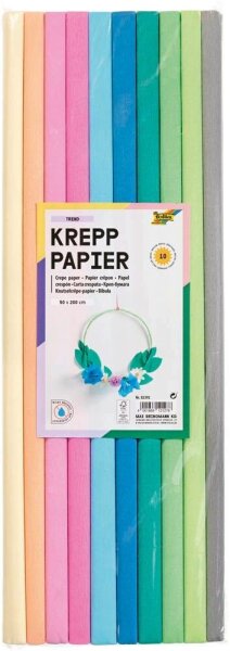 folia Krepppapier TREND farbsortiert 32 g/qm 10 Rollen