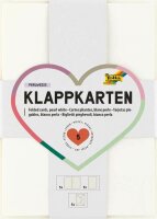 folia Faltkarten mit Briefumschlägen 150501 perlweiß DIN A6, 5 St.