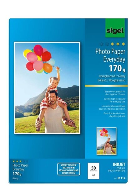 SIGEL Fotopapier IP714 DIN A4 hochglänzend 170 g/qm 50 Blatt