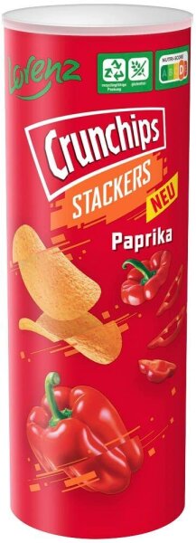Crunchips Stackers Paprika Chips 175,0 g, 1 St.