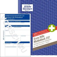 AVERY Zweckform Erste Hilfe Meldeblock Formularbuch 312,...