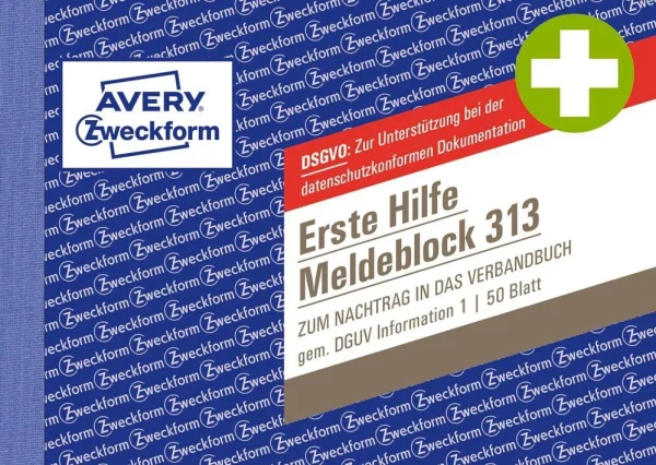 AVERY Zweckform Erste Hilfe Meldeblock Formularbuch 313,...