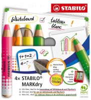 STABILO MARKdry Neon Whiteboard- und Flipchart-Marker...