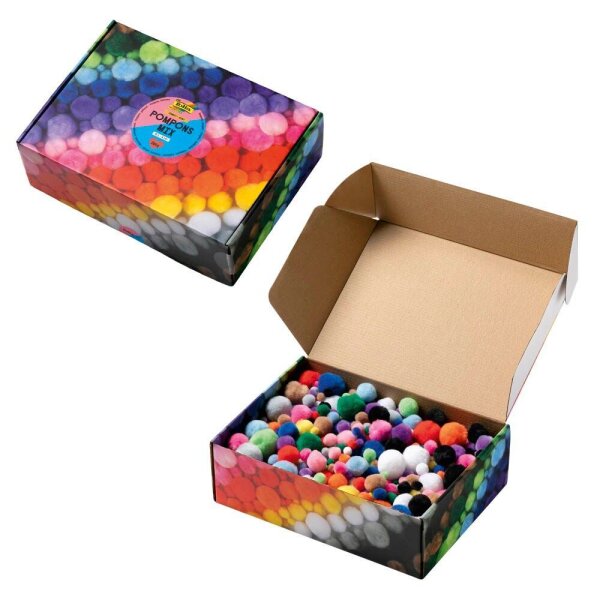 folia Pompons bunt Jumbo Ø 1,0 - 4,0 cm, 900 St.