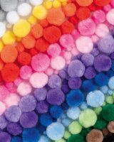folia Pompons bunt Jumbo Ø 1,0 - 4,0 cm, 900 St.