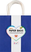 folia Papier-Tragetaschen BASIC M blau, hellblau, rosa, rot, gelb, weiß, mint 18,0 x 21,0 cm, 7 St.