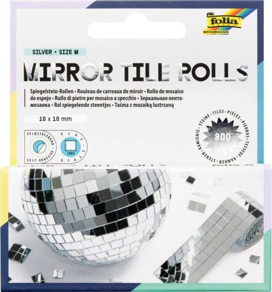 folia Mosaiksteine silber MIRROR TILE ROLLS M, 2 St.