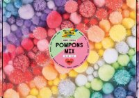folia Pompons farbsortiert Jumbo Pastell Ø 1,5 - 4,0 cm, 900 St.