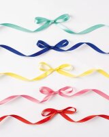 folia Geschenkband RAINBOW satiniert mint, dunkelblau, gelb, pink, rot 10,0 mm x 4,0 m