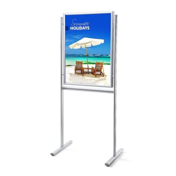Showdown® Displays Kundenstopper silber DIN B1 2 Fächer 82,0 x 50,0 x 185,0 cm, 1 St.