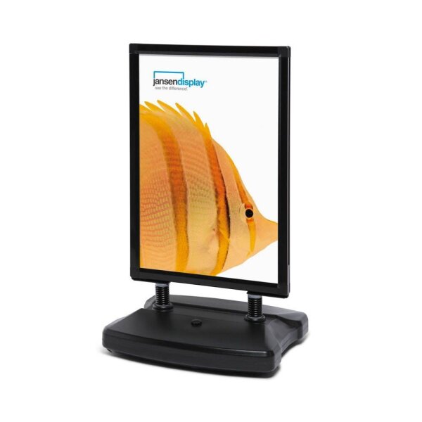 Showdown® Displays Kundenstopper Windtalker City schwarz DIN A0 2 Fächer 88,7 x 83,5 x 149,7 cm, 1 St.