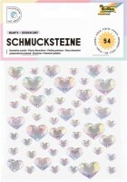 folia Schmucksteine transparent HEARTS IRIDESCENT, 54 St.