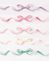 folia Geschenkband PASTELL samtig champagner, rosa, lila, hellblau, hellgrün 10,0 mm x 2,0 m