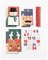 folia Adventskalender SANTA & FRIENDS mehrfarbig