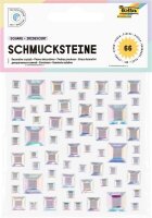 folia Schmucksteine transparent SQUARE IRIDESCENT, 66 St.