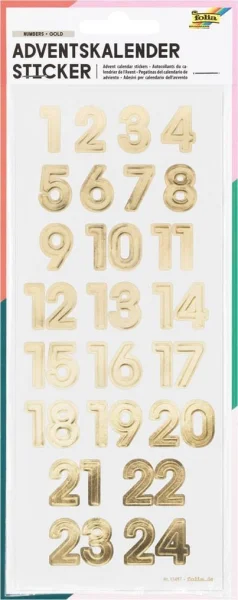 folia Adventskalenderzahlen NUMBERS GOLD gold 24 St.