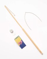 folia Bastelzubehör Laternenstab mit Drahtbügel + 1 LED Licht natur